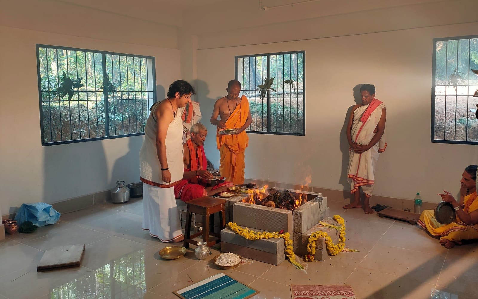 Opening rituals at the new Dodmane school building